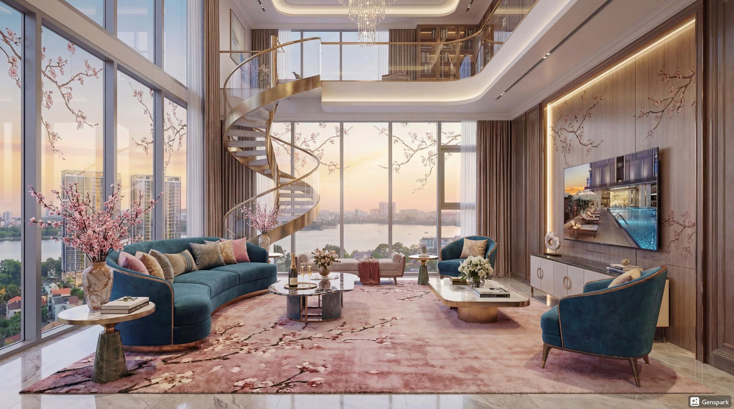 Panoramic view of Celestine Westlake at sunset